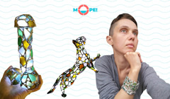 Череп з вставною щелепою і скляний пеніс. Одеська майстриня робить вітражі з морських скелець