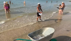 Нашествия медуз в Азовском море. Их вывозят с пляжа тачкой: видео