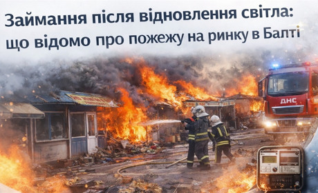Пожежа на Балтському міському ринку: пошкоджено п’ять павільйонів