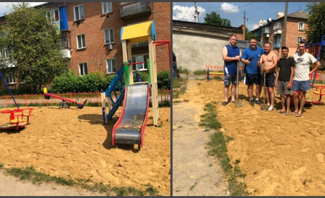 На «ТЕЦі» облаштували дитячий майданчик: працювали згуртовано і колективно