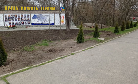 У Сквері Героїв Небесної Сотні у Первомайську вандали вирвали туї з корінням