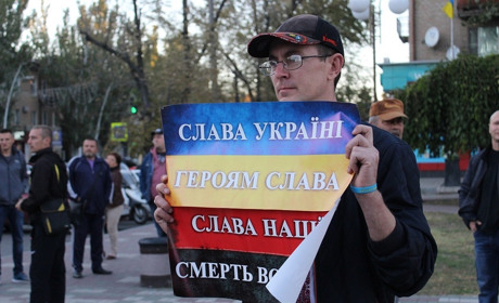 Как в Мелитополе прошла акция против формулы Штайнмайера