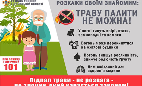Вогонь на відкритих територіях шкодить екології та здоров’ю людей