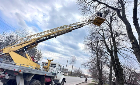 У Жмеринці проводять обрізку аварійних дерев та гілля, що заважає електроопорам