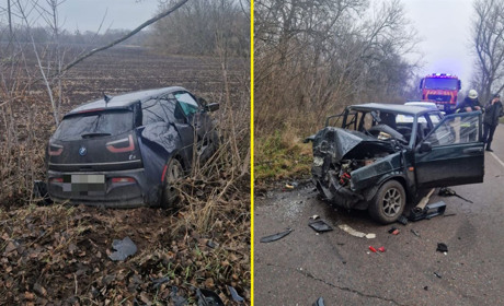 Одного з водіїв госпіталізували після лобового зіткнення ВАЗ і BMW на Переяславщині