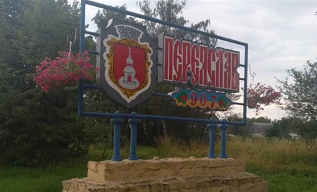 У Переяславі поцупили вазони з квітами з в’їзного знака