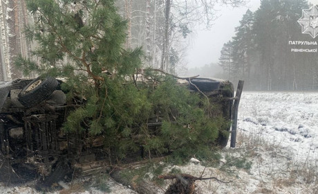 На Сарненщині нетверезий водій мікроавтобуса зʼїхав у кювет