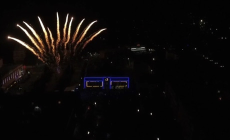 Феєрверк у Жмеринці з висоти пташиного польоту: відео
