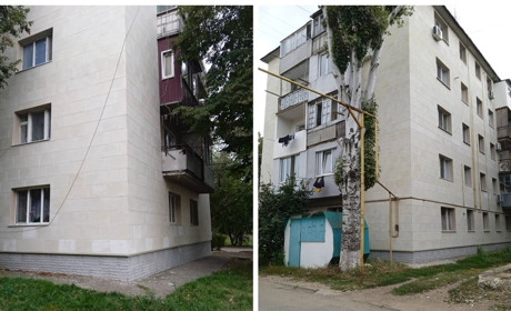 По вулиці Садовій у Біляївці утеплили фасад багатоквартирного будинку та збудують водогін
