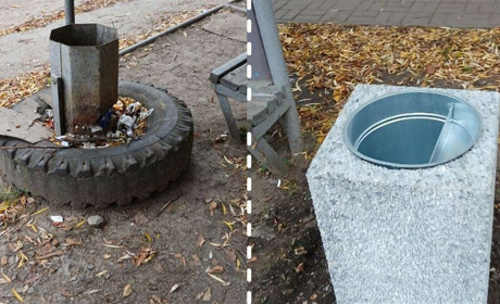 «Не треба мільйони — треба бажання»: у Жовтих Водах волонтерка встановила нові урни