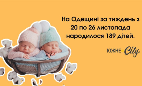 За останній тиждень на Одещині народилося майже дві сотні дітей