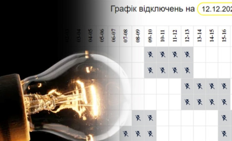 Прогноз погодинних відключень на 12 грудня