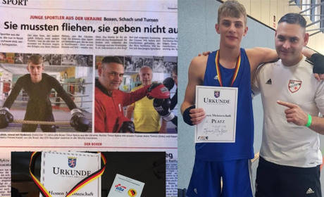Німецьке видання про юного ніжинського боксера: Sie mussten fliehen, sie geben nisht auf