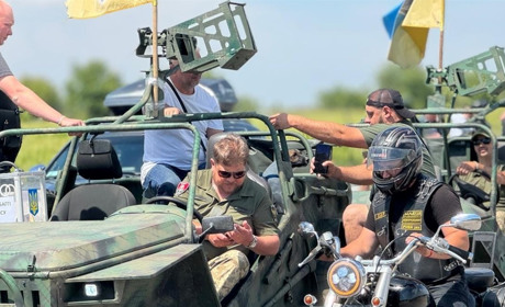 В Барі пройшов мотопробіг байкерів Вінниччини на підтримку ЗСУ