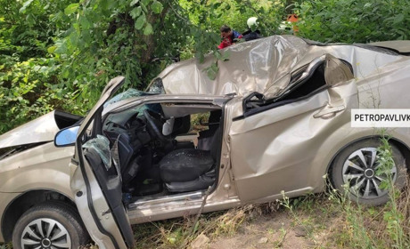 Автотроща біля Залізничного: обгін завершився зіткненням автомобіля з деревом, двоє людей в лікарні