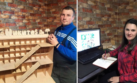 Сімейне виробництво: Юлія та Сергій Федоренки розпочали майструвати різноманітні вироби з дерева