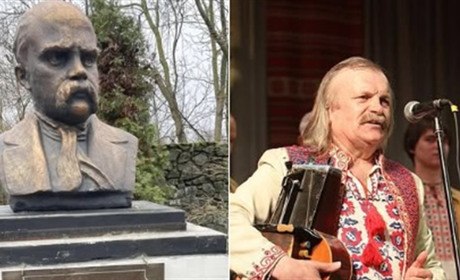 Відомий кобзар, лірник Василь Нечепа з Ніжинщини встановив погруддя Шевченка на своєму обійсті