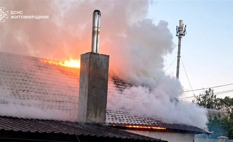 У Звягелі пожежа знищила покрівлю житлового будинку