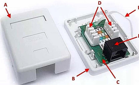 Подключение розетки RJ-45
