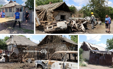 У Дмитрівці ворожа "Герань" впала посеред житлової вулиці: згоріли автомобілі, пошкоджено будинки