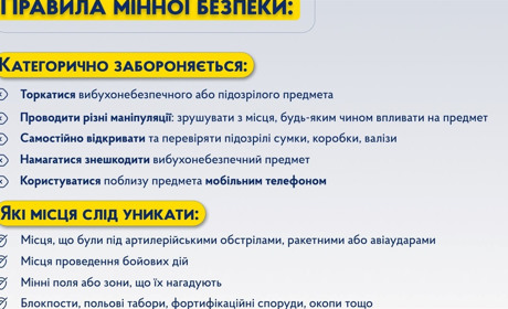Нагадуємо правила мінної безпеки