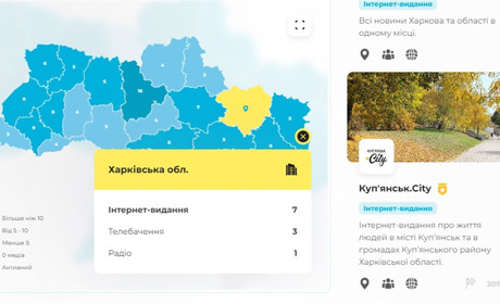 Куп’янськ.Сіту на "Мапі якісних медіа України": приємна новина до річниці створення сайту