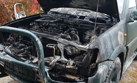 В Умані спалили бойовий автомобіль. Злочинців розшукують поліція і військові