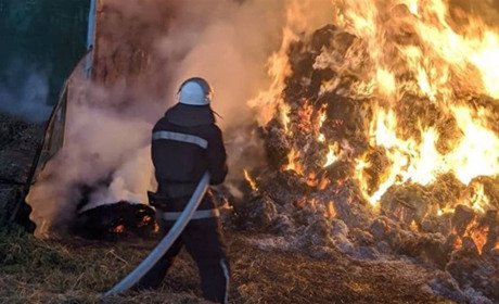 На Лозівщині пожежні рятували від вогню пшеничне поле та заготоване сіно