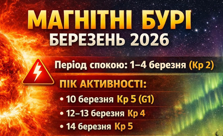 Магнітні бурі у березні 2026 року: коли чекати піків та як уберегтися