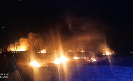 На Переяславщині знову горить суха трава