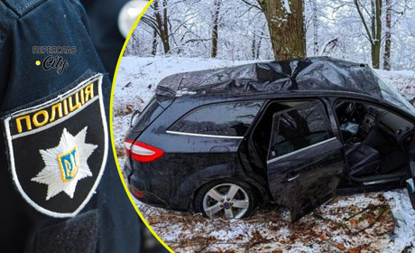 На Переяславщині водійка на зустрічній смузі зіткнулася з іншим авто і в’їхала в дерево