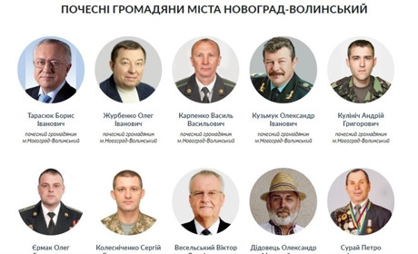 Почесні громадяни Новограда-Волинського: імена