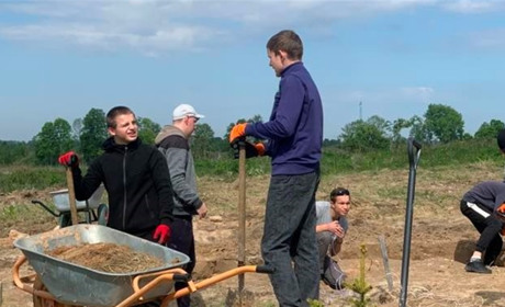 Молодь із волонтерського табору БУР впорядковувала Парк Пам’яті Нескорених поблизу Звягеля