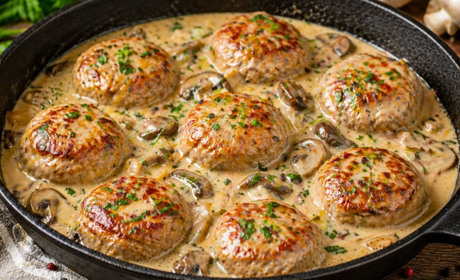 Рецепт дня: курячі котлети з грибним соусом у вершках