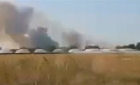 Біля Нової Каховки горів ворожий склад