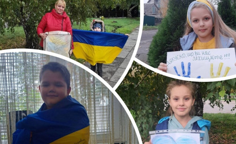 Солдате, не зупиняйся Україну визволяти: першокласники привітали захисників зі святом