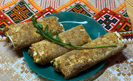 Лаваш з жульєном із грибів і курки: відеорецепт