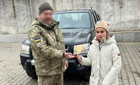 Десятирічна школярка з Умані передала 120 тисяч гривень на позашляховик для прикордонників