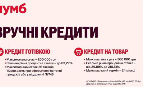 Кредит за 15 хвилин – легко з ПУМБ!