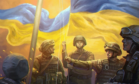 Депутат Сумської обласної ради Віталій Калініченко вітає захисників та захисниць Білопільщини