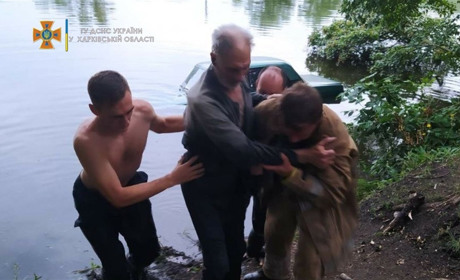 У Катеринівці, що на Лозівщині, легковик злетів з дороги у ставок