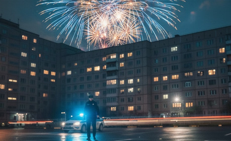 Феєрверк у одному із дворів Південноукраїнська: поліція шукає порушників