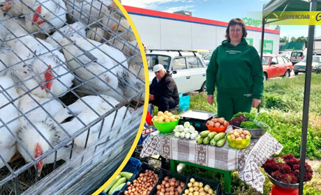 У Переяславі на базарі продавали "молоді" овочі, свіжу зелень та місячних півнів по 70 гривень