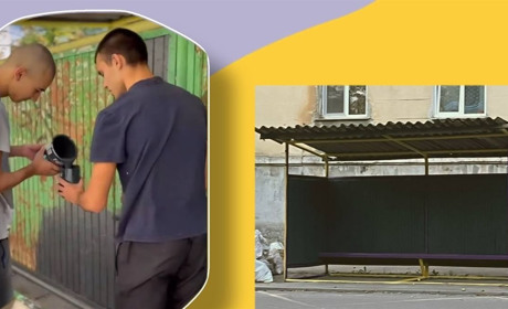 У Жовтих Водах мешканці відновили зупинку та облаштувала клумбу