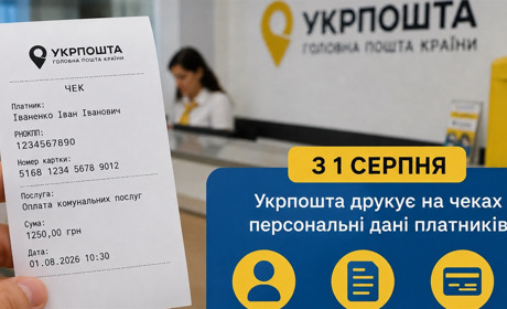 Укрпошта почала друкувати на чеках персональні дані: що варто знати клієнтам