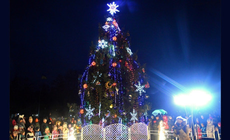 У Переяславі засвітили головну новорічну ялинку міста