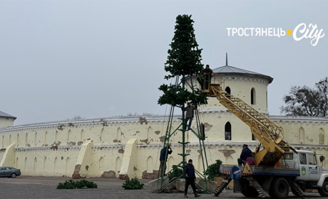 У Тростянці почали встановлювати новорічну ялинку (ФОТО)