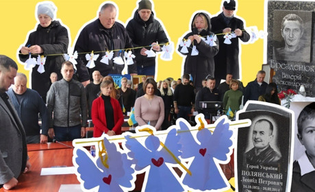 У Жмеринці поруч з пам’ятниками створили символічну інсталяцію з білосніжних Янголів на честь Героїв