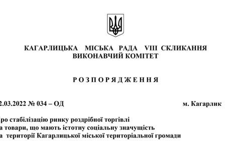 На Кагарличчині заборонено націнки понад 10% на ряд товарів: рішення Кагарлицької міської ради