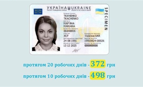 Із 1 січня 2022 року змінилася вартість оформлення біометричних документів громадянина України
